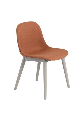 Muuto - Cadeira de jantar - Fiber Side Chair - Wood Base - Remix 452/Grey
