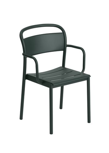 Muuto - Krzesło - Linear Steel Armchair - Dark Green