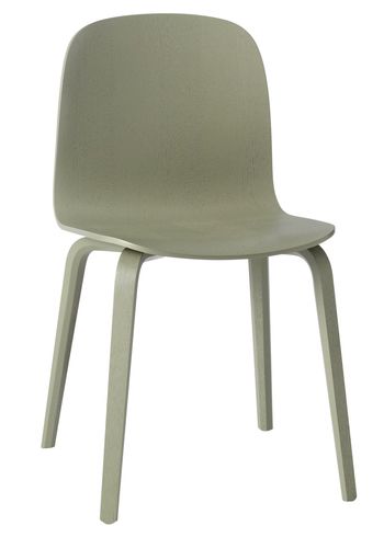 Muuto - Stol - Visu Chair - Wood Base - Støvet Grøn