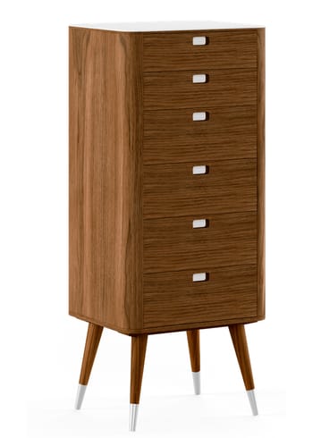 Naver Collection - Byrå - Chest of drawer / AK2420 by Nissen & Gehl - Oiled walnut / Corian top / point legs