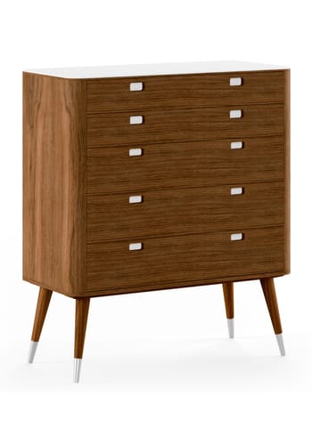 Naver Collection - Lipasto - Chest of drawer / AK2430 by Nissen & Gehl - Oiled walnut / Corian top / point legs