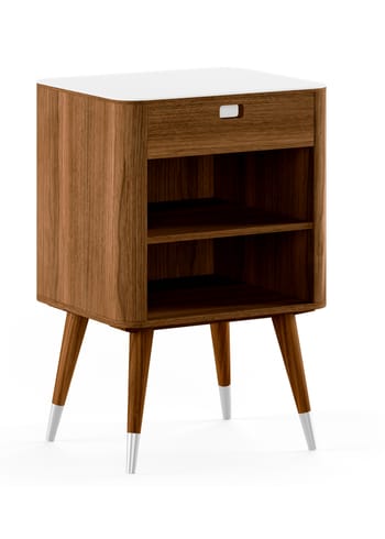 Naver Collection - Table de chevet - Chest of drawer / AK2405 by Nissen & Gehl - Oiled walnut / Corian top / point legs