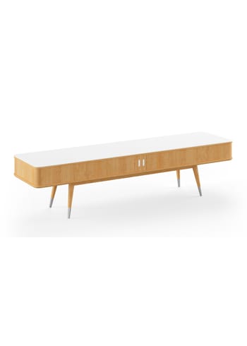 Naver Collection - Sideboard - TV-Cabinet / AK 2720 - White Corian / Oiled Oak w. Steel cap