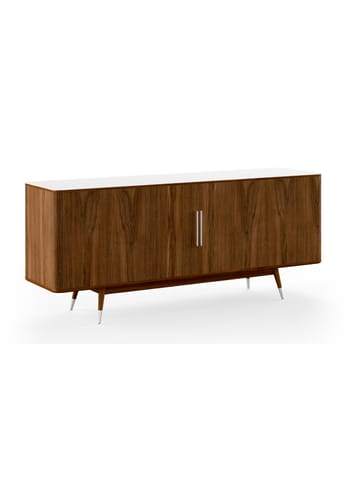 Naver Collection - Crédence - TV-Cabinet w. White Corian Top / AK 2730 by Nissen & Gehl - White Corian / Oiled Walnut w. Steel cap