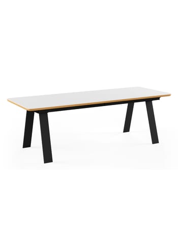 Naver Collection - Dining Table - Chess Table w. Corian Top Inkl. 1 Butterfly extension leaf / GM 3400 by Nissen & Gehl - Oiled Oak / Black powder coated steel