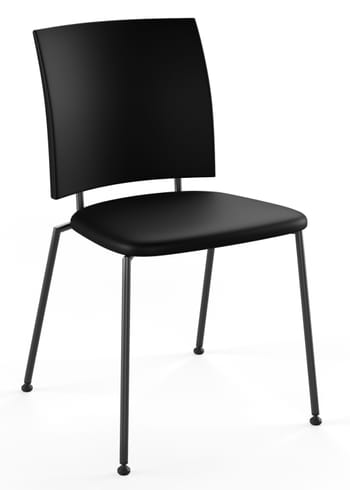 Naver Collection - Dining chair - Panther Chair / GM 4115 by Henrik Lehm - Naver Select Black Leather / Black powder coated steel