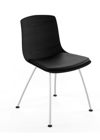 Naver Collection - Krzesło do jadalni - Tulip chair / GM 315-316 by Nissen & Gehl MDD - Black Stained / Naver Select black leather / Black powder coated steel