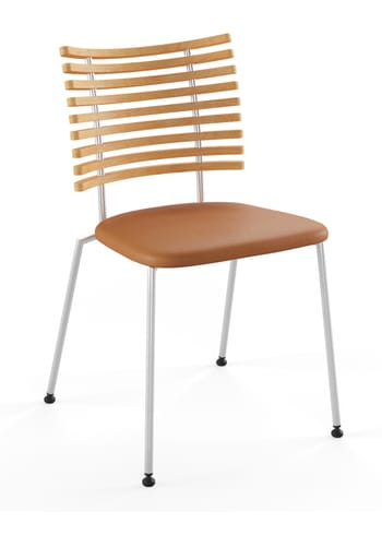 Naver Collection - Dining chair - Tiger Stol GM4105 by Henrik Lehm - Oiled oak / Naver Select Cognac leather / Stainless steel