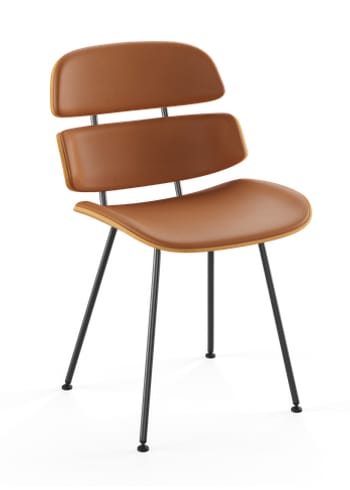 Naver Collection - Spisebordsstol - Midas chair / GM 575 by Susanne Grønlund - Oiled oak / Naver Select cognac leather / Black powder coated steel