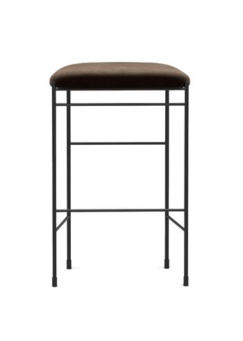 New Works - Bar stool - Covent Barstol - Sørensen Leather Royal Nubuck Havanna 30258 / Frame: Black