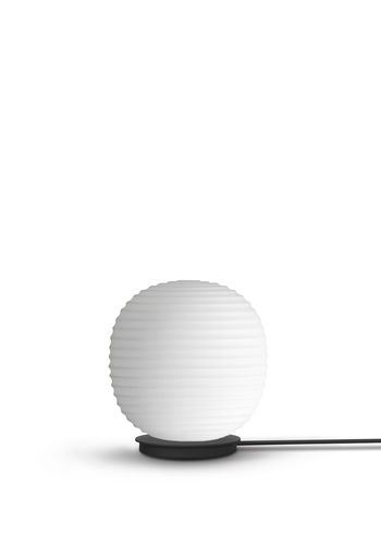 New Works - Table Lamp - Lantern Globe Table Lamp - Black Base w. Frosted White Opal Glass Small