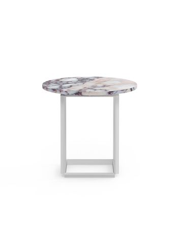 New Works - Couchtisch - Florence Side table - White Viola Marble m. Hvid Ramme