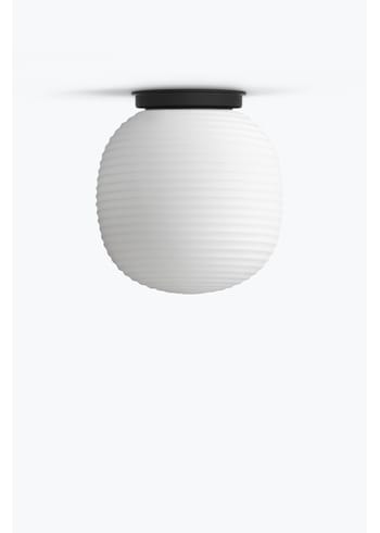 New Works - Lampa - Lantern Ceiling - Black Base w. Frosted White Opal Glass Small