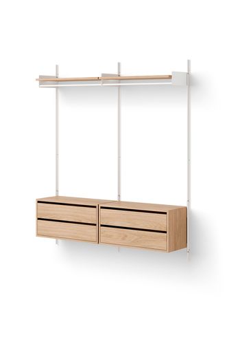 New Works - Sistema de prateleiras - New Works Wardrobe Shelf Cabinets w. Drawers - Oak / White