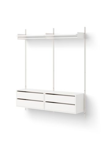 New Works - Sistema di scaffalature - New Works Wardrobe Shelf Cabinets w. Drawers - White / White