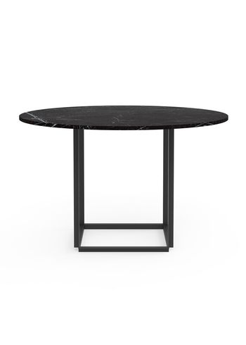 New Works - Dining Table - Florence Dining Table Ø120 - Black Marquina w. Black Frame