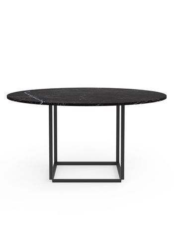New Works - Dining Table - Florence Dining Table Ø145 - Black Marquina w. Black Frame