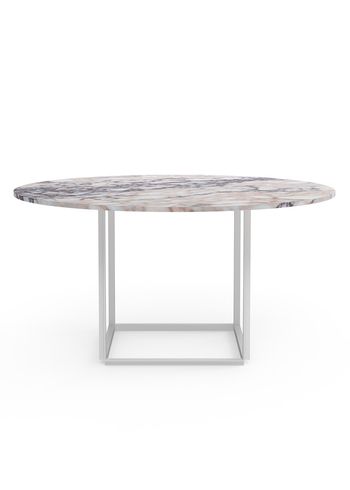New Works - Matbord - Florence Dining Table Ø145 - White Viola Marble w. White Frame