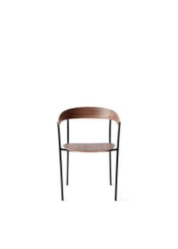 New Works - Stol - Missing stol med armlæn - Stel: Lakeret Valnød m. Sort Ramme - Sædepolstring: Fiord 0262