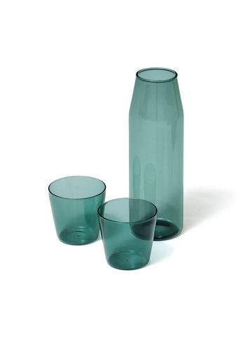NINE - Glas - Milk Set Of 1 Carafe + 2 Glasses - Aqua