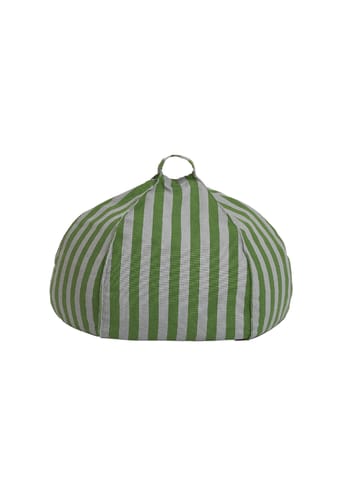 Nobodinoz - Cadeira para crianças com saco de feijão - Round Beanbag Vibes - Green blue stripes