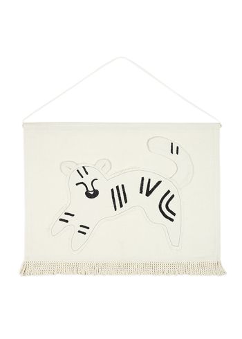 Nobodinoz - Dětské dekorace na zeď - Landscape Tiger Embroidery Wall Hanging - Tiger