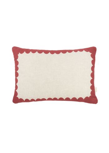 Nobodinoz - Fleurs artificielles - Rectangular Cushion In French Linen Vibes L - Carmine