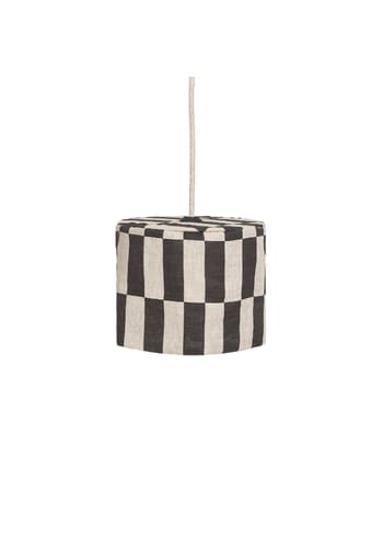 Nobodinoz - Lamp Shade - Linen Pendant Lampshade Diam. 20cm Vibes - Black tiles