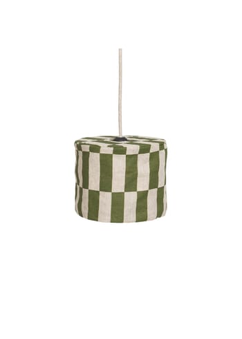 Nobodinoz - Lamp Shade - Linen Pendant Lampshade Diam. 20cm Vibes - Green tiles