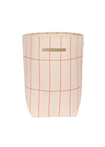 Nobodinoz - Wäschekorb - Large Storage Basket Vibes - Pink red grid