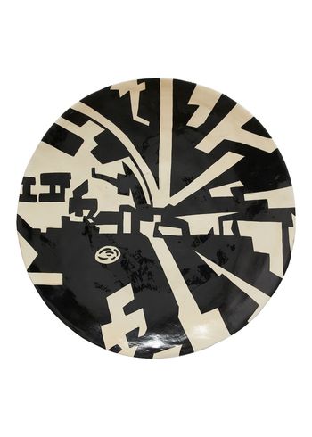 Nordal - Dekorativ skål - Lipsi Deco Plate - Black/Beige - Large