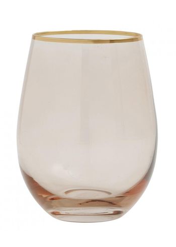 Nordal - Glas - GOLDIE drinking glass w. gold rim - Peach