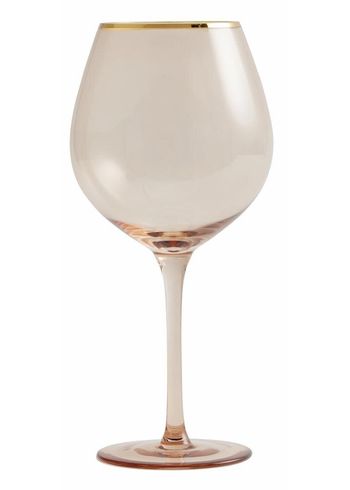 Nordal - Verre - GOLDIE wine glass w. gold rim - Peach