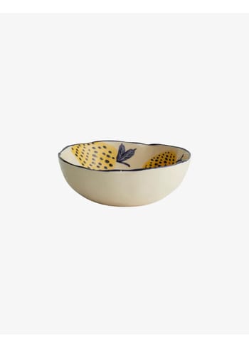 Nordal - Abraço - Mulling Bowl - Off White/Blue/Yellow - Small