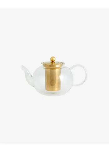 Nordal - Teapot - CHILI tekande - Klar Glas/Guld