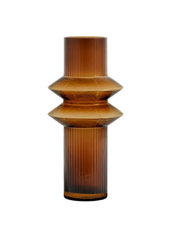 Nordal - Váza - Rilla vase with grooves - Tmavě jantarově žlutá