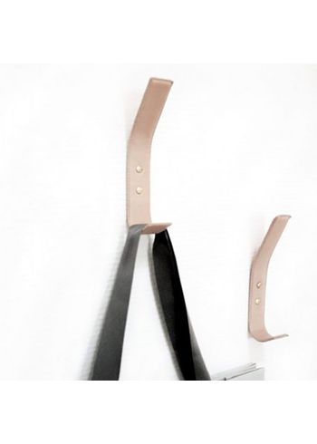 Nordic Function - Haken - Leather coat hook - Natural Leather / Brass Screws - 2 pcs