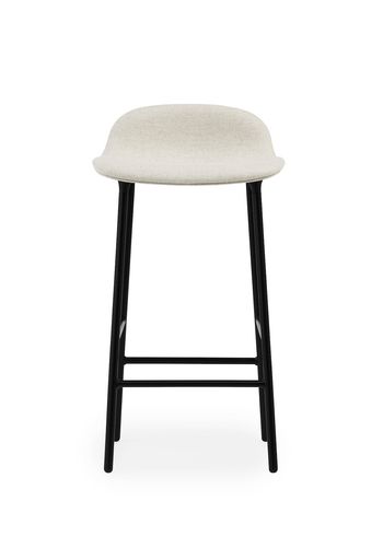 Normann Copenhagen - Barhocker - Form Barstool - 65 cm - Full Upholstery / Steel, Chrome & Brass - Stel: Sort / Main Line flax: MLF20 (Upminster, sand)