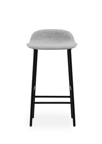 Normann Copenhagen - Barhocker - Form Barstool - 65 cm - Full Upholstery / Steel, Chrome & Brass - Stel: Sort / Synergy: LDS16 (Partner, grey)