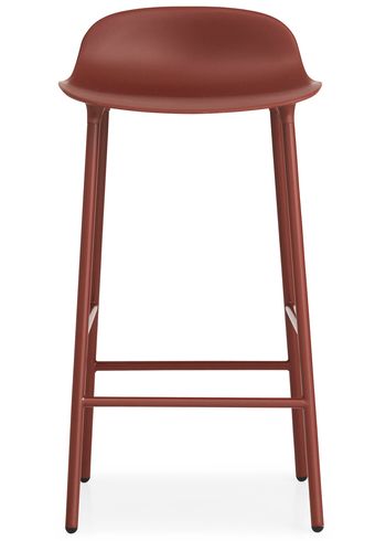 Normann Copenhagen - Bar stool - Form Barstool - 65 cm - Steel, Chrome & Brass - Red / Steel