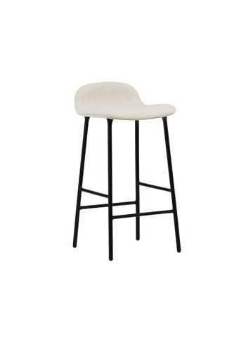 Normann Copenhagen - Bar stool - Form Barstool 65 cm Full Upholstery Steel - Black / Main Line flax: MLF20 (Upminster, sand)