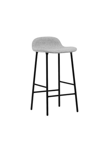 Normann Copenhagen - Barkruk - Form Barstool 65 cm Full Upholstery Steel - Black / Synergy: LDS16 (Partner, grey)