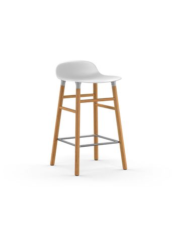Normann Copenhagen - stołek barowy - Form Barstool 65 cm Wood - White / Oak