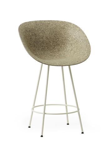 Normann Copenhagen - Bar stool - Mat Bar Armchair 65 cm Steel - Seaweed / Cream Steel