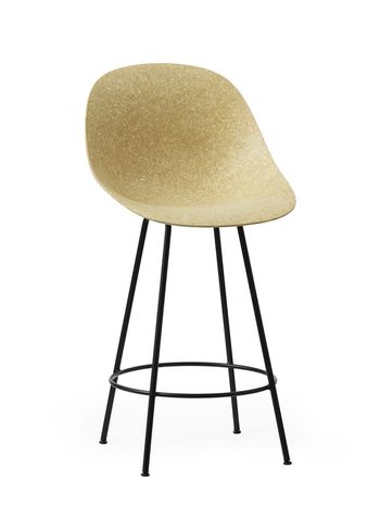 Normann Copenhagen - stołek barowy - Mat Bar Chair 65 cm Steel - Hemp / Black Steel