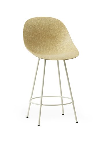 Normann Copenhagen - stołek barowy - Mat Bar Chair 65 cm Steel - Hemp / Cream Steel