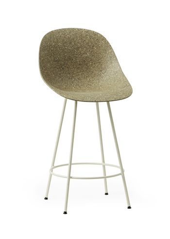 Normann Copenhagen - - Mat Bar Chair 65 cm Steel - Seaweed / Cream Steel