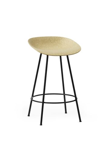 Normann Copenhagen - stołek barowy - Mat Barstool 65 cm Steel - Hemp / Black Steel