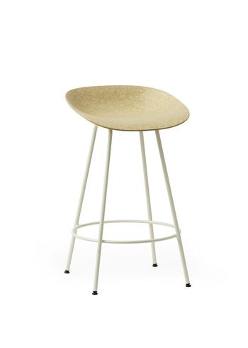 Normann Copenhagen - stołek barowy - Mat Barstool 65 cm Steel - Hemp / Cream Steel