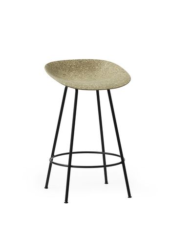 Normann Copenhagen - Bar stool - Mat Barstool 65 cm Steel - Seaweed / Black Steel